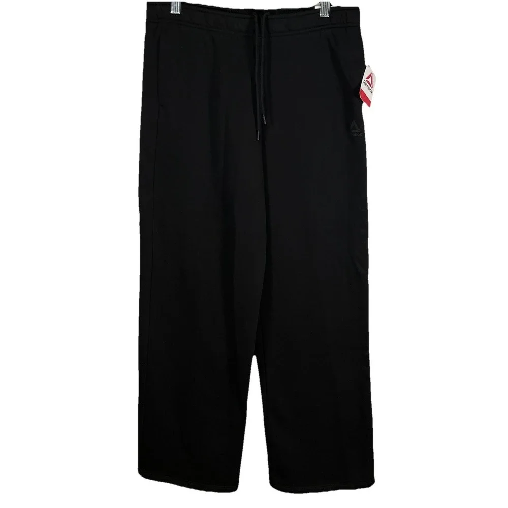 Reebok Jogging Pants Men's Medium Black Sweat Exercise‎ Performance Athletic